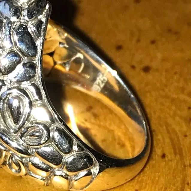 Natural Blue Sapphire Sterling Silver Ring Size 7 - Image 8