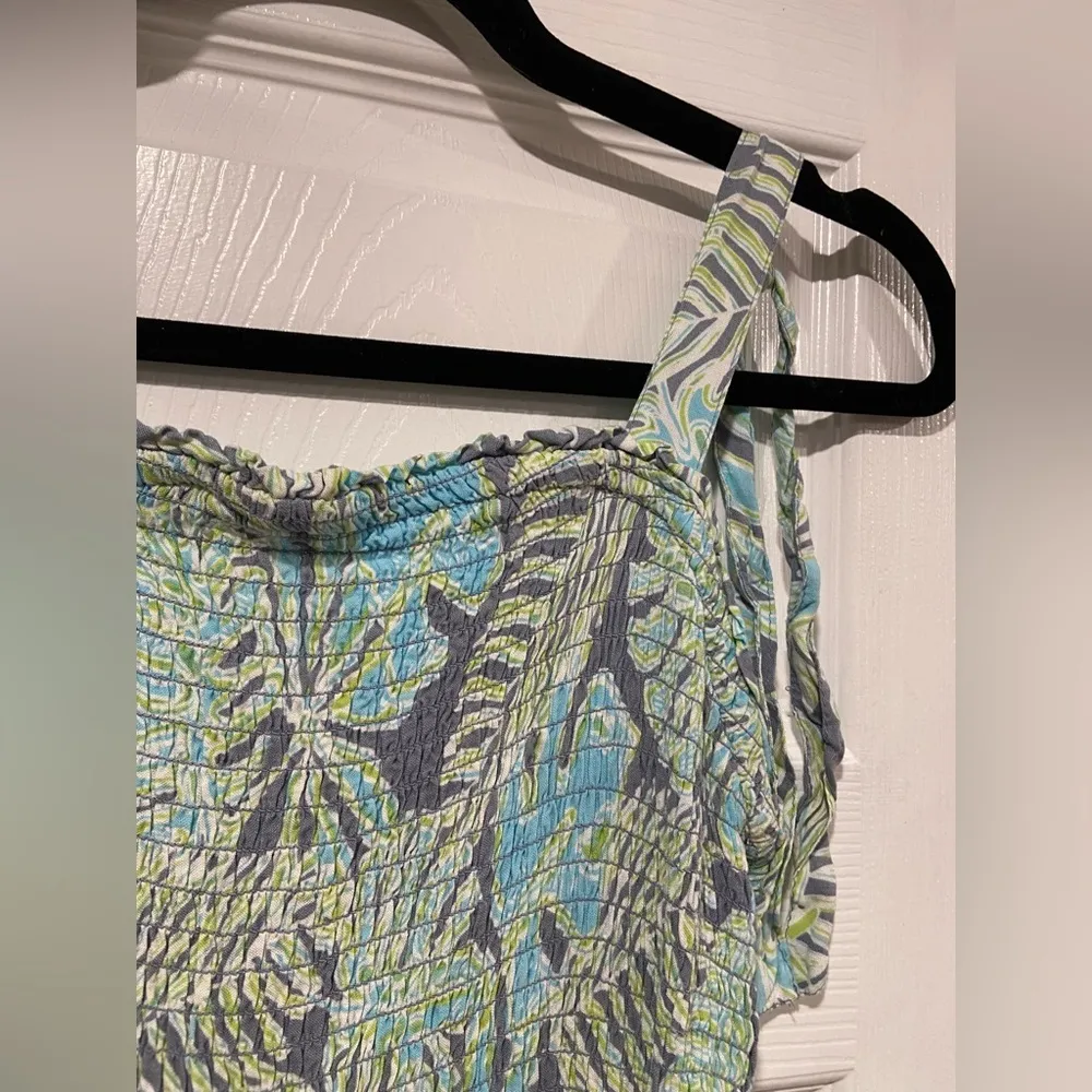 Sincerely Jules Size M Smock Top Cut Out Sides Tip Strap Blue Pastel Maxi Dress Size M - Image 5