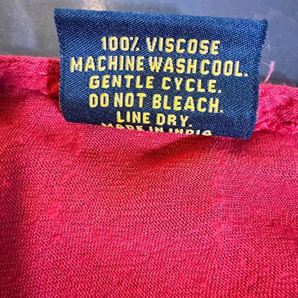 Rima Bealchworld Women's Red Boho Dress/ Swim Cover - Image 4