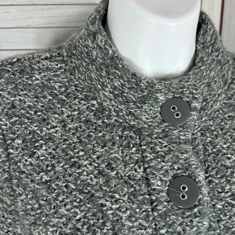 Willi Smith Marled Peplum Wool Blend Cardigan Sweater Grey‎  XL - Image 5
