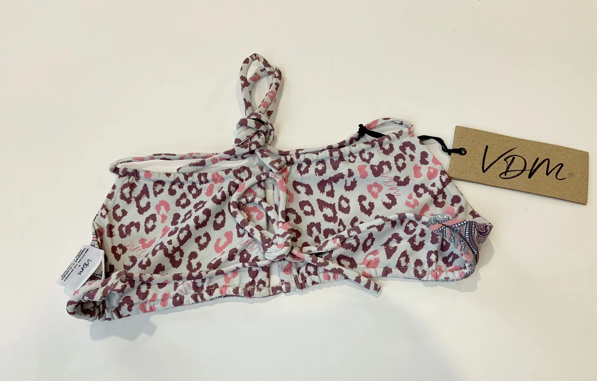 VDM The Label Swim   Bikini Top in Grey Paisley/ Cheetah - Image 3