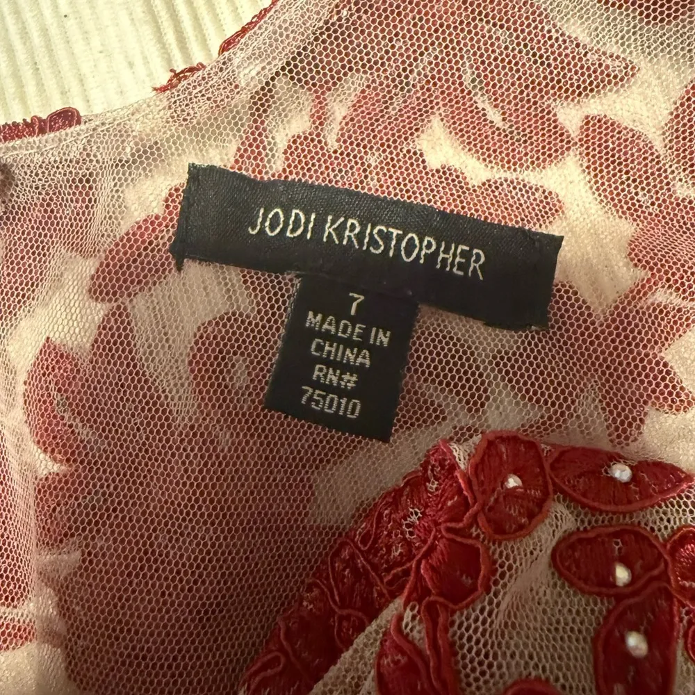 Jodi Kristopher Red Embellished Crop Tank Top - Image 6