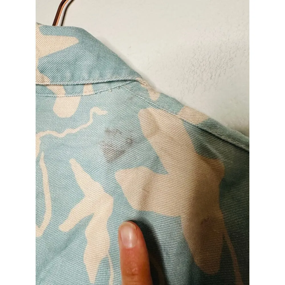 TANYA TAYLOR Blue Floral Cotton Zip Up Front Skye Mini Romper Size Medium - Image 11