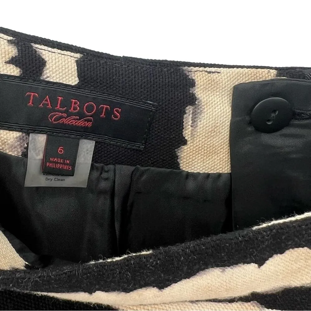 Talbots Collection tie dye pencil skirt tan black cotton lined size 6 NEW - Image 6