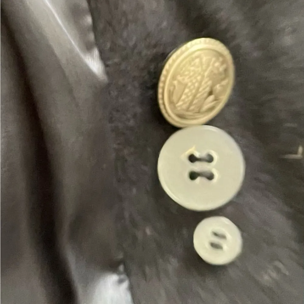 Levi’s navy blue wool blend double breasted lined pockets pea coat, size M - Image 10