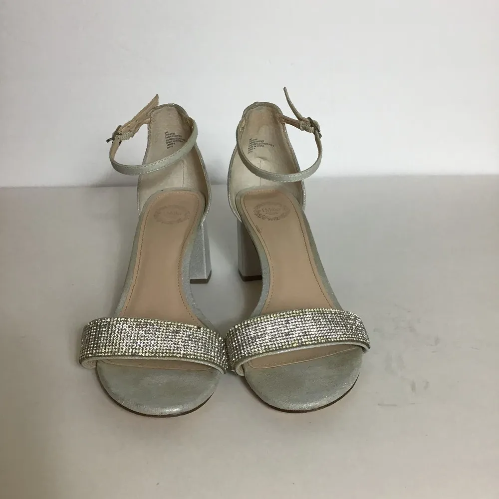 I.Miller Womens Rhinestone Ankle Strap Block Heel Sandals Size 9 EUC - Image 5
