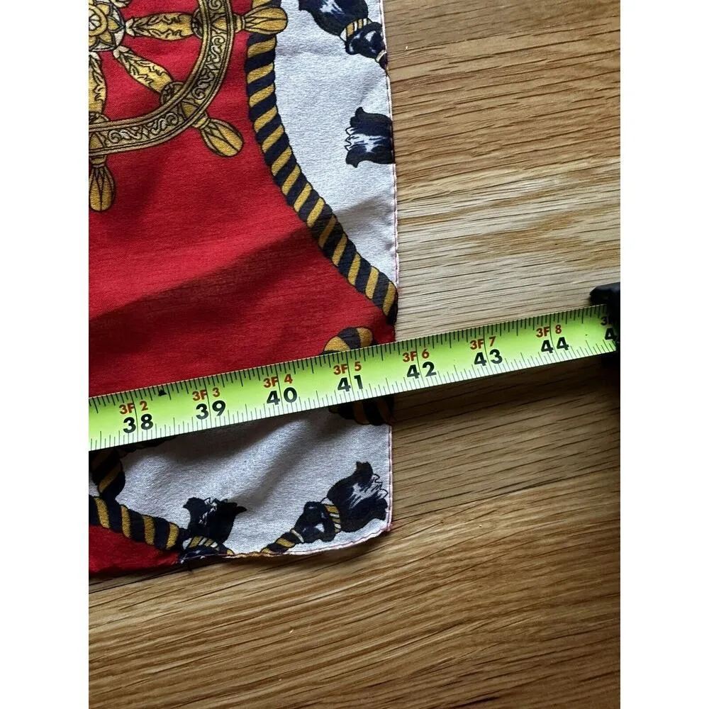 Women’s Scarf Italy Nautical Sailer Ancher Travel 60x42” Wrap Beach Artsy Art​ Red - Image 3