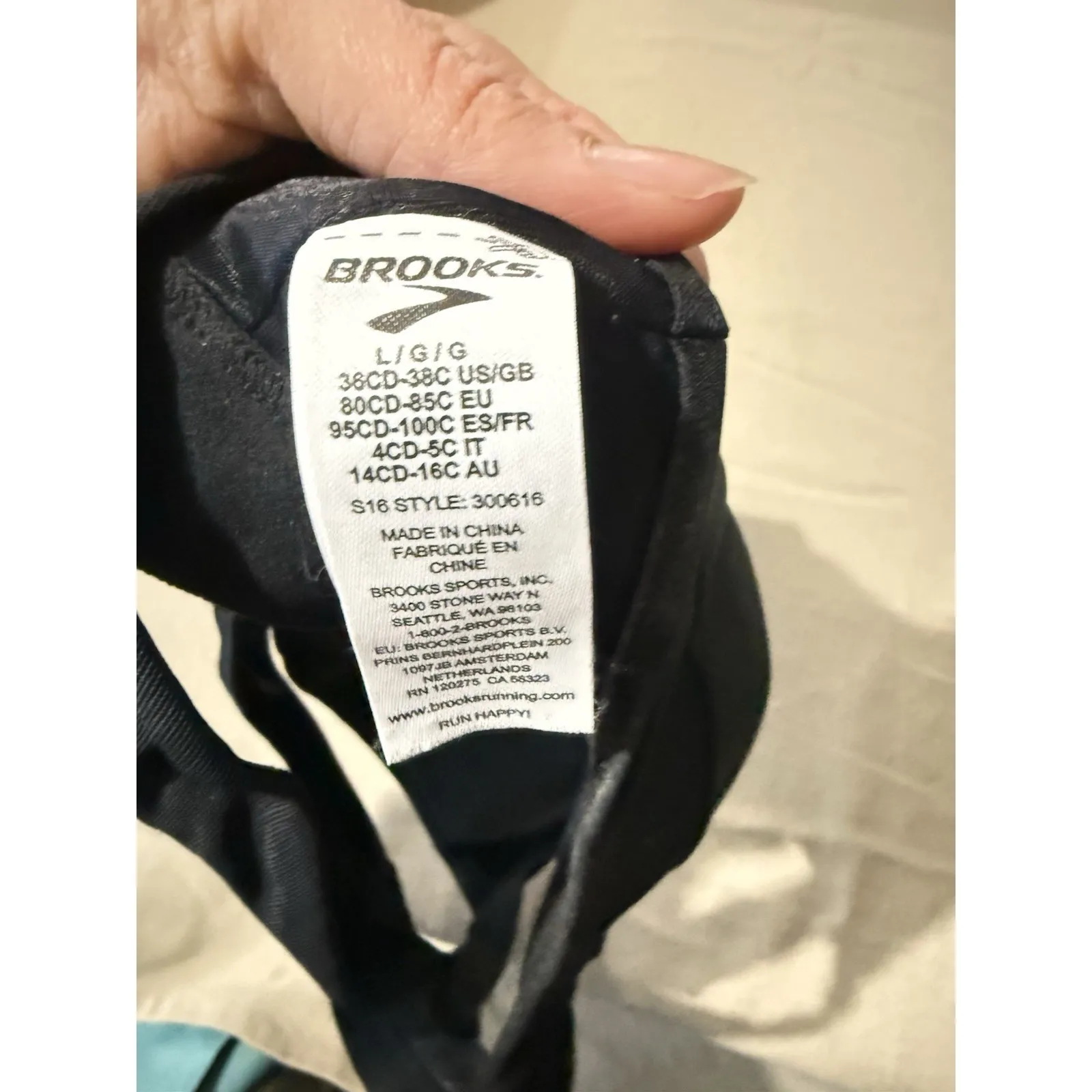 Brooks Black Uplift Crossback Sports Bra L47435 Womens Size L - Image 4