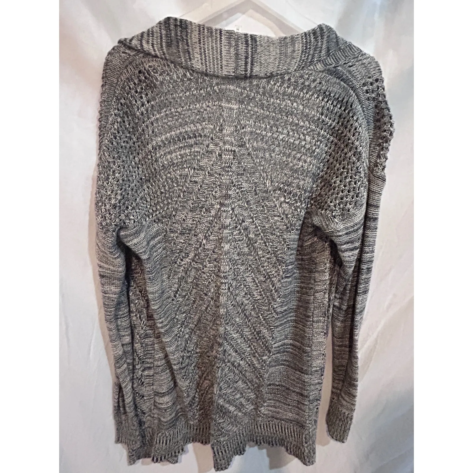 Lucca Studio Open Front Knit Cardigan Sweater Marled Gray Size M Size M - Image 9