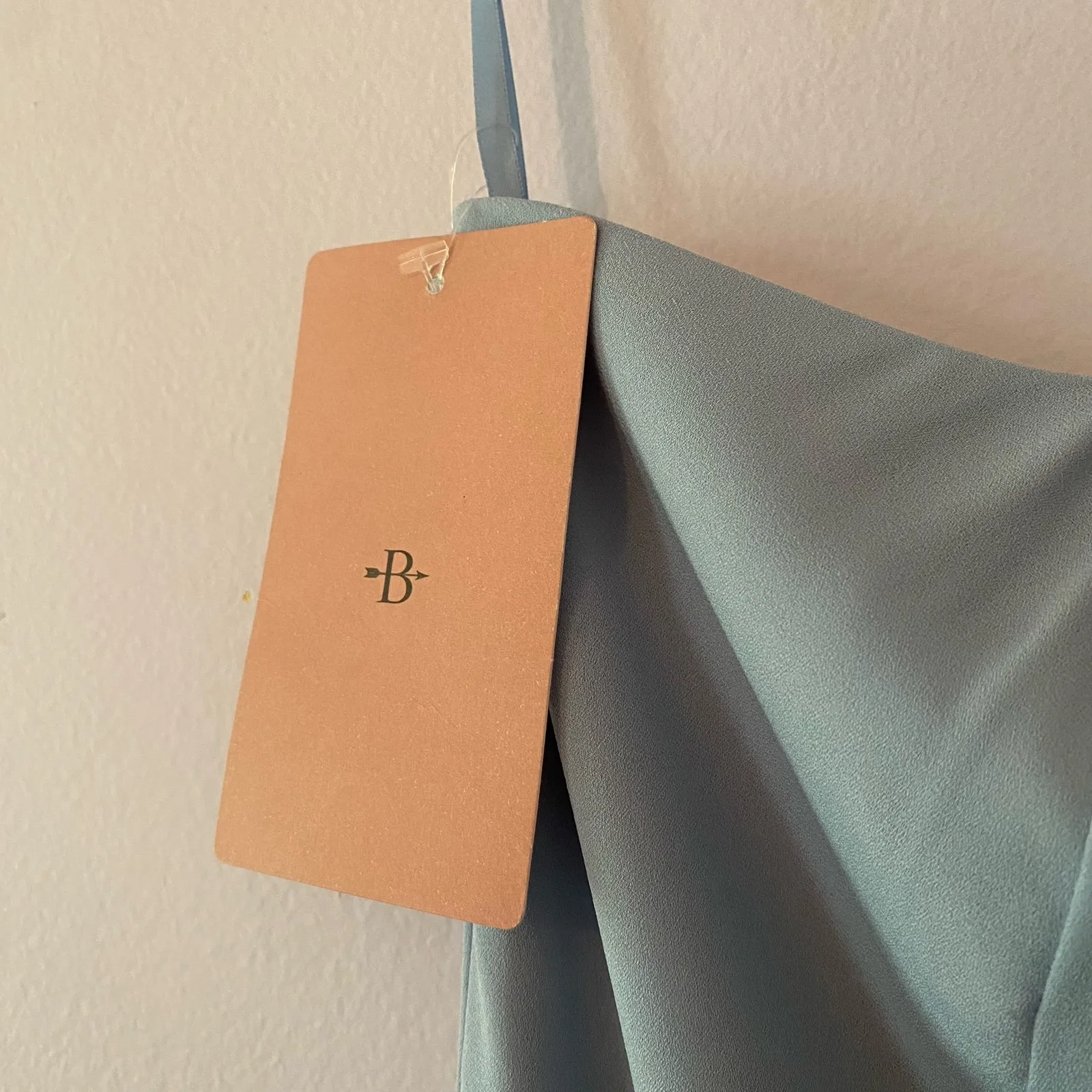 NWT BHLDN Light Blue One Shoulder Anamaria Georgette Midi Dress Women's size 12 - Image 8