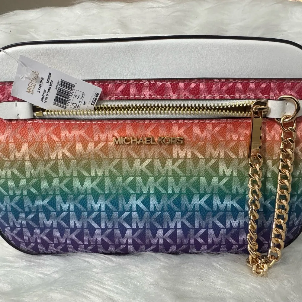🏳️‍🌈 Michael Kors Jet Set Large Rainbow Signature Logo Crossbody Bag 🏳️‍🌈 - Image 5