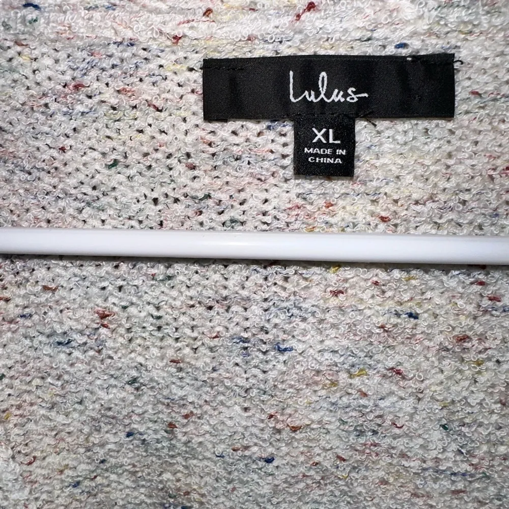 Lulus Happy Thoughts Beige Multi Knit Cardigan Sweater - Image 7