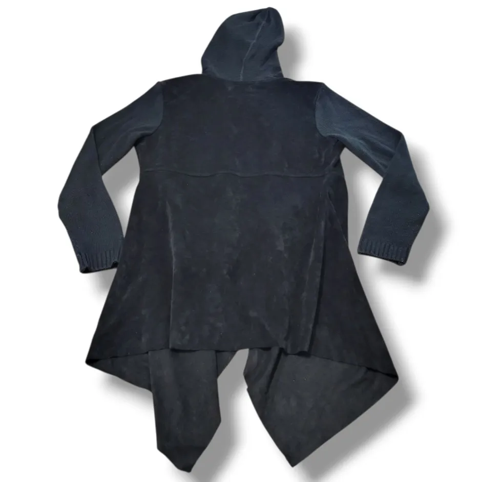 BlankNYC Jacket Size Large LG Cardigan Sweater High Low Jacket Hooded Fuax Suede Jacket - Image 5