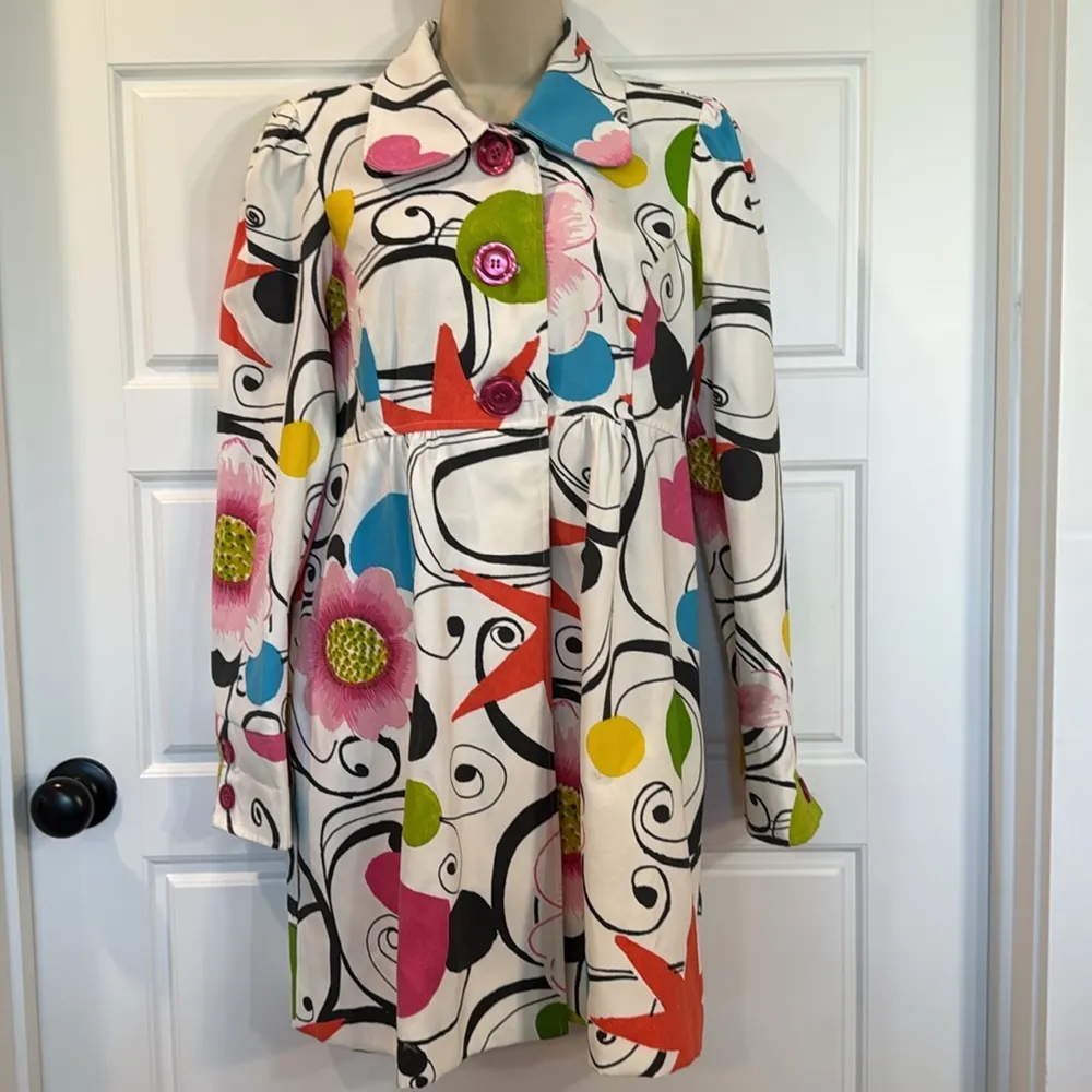 3 Sisters Trench Coat Jacket Size Medium Black - Image 2