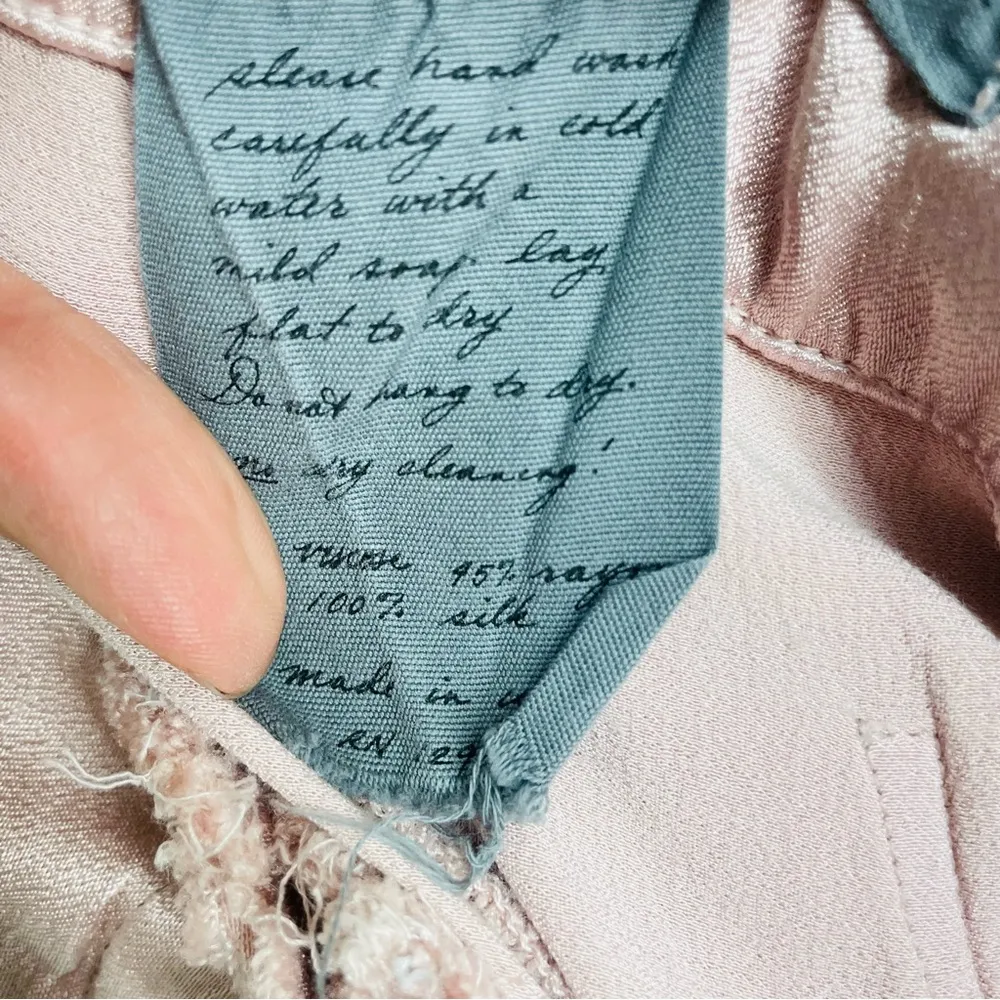 Raquel Allegra Silk Satin Cami Wide Leg Trouser Set Dusty Rose size XS Pink - Image 15