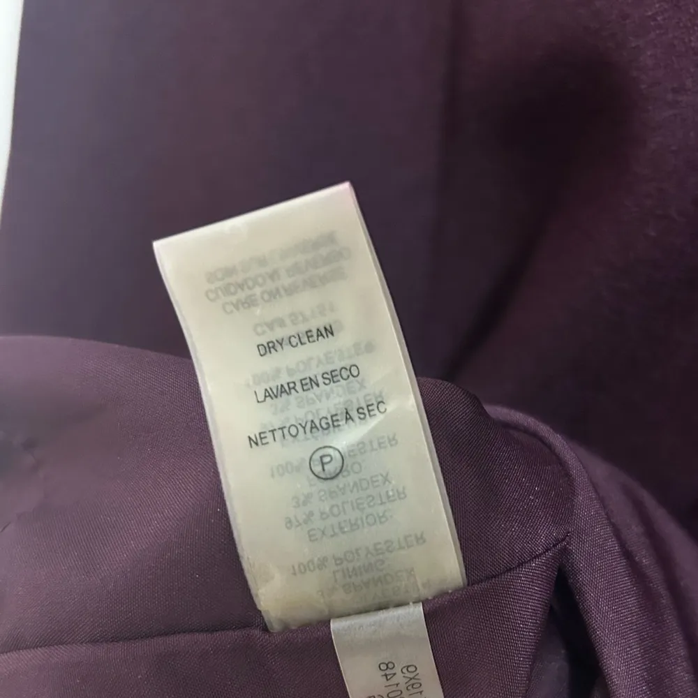 Karl Lagerfeld Eggplant Purple Ruffled Cap Sleeve Tiered Mini Dress Size 6 - Image 10