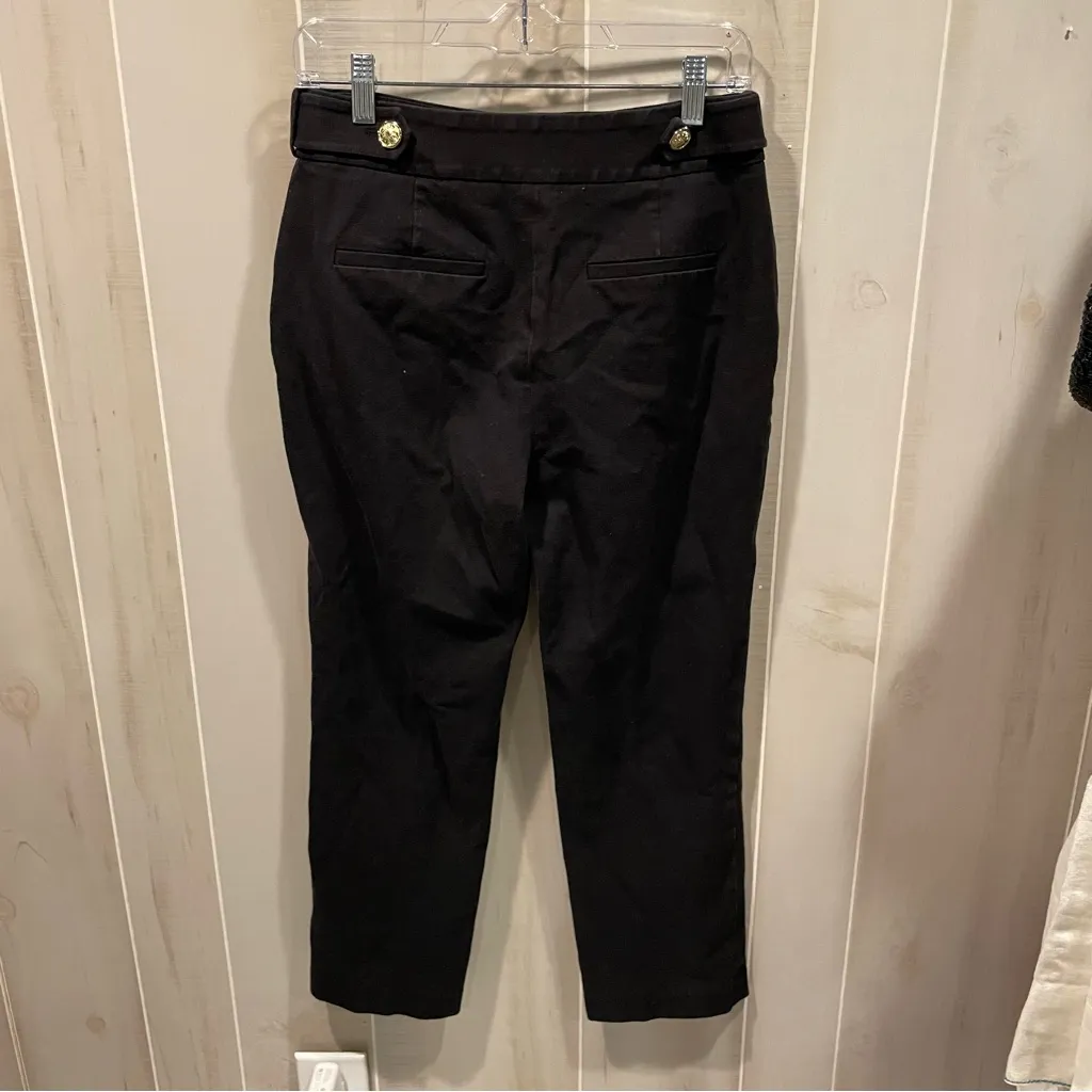 Elie Tahari Cute cotton canvas gold chunky button ankle pants stretch crops - Image 9