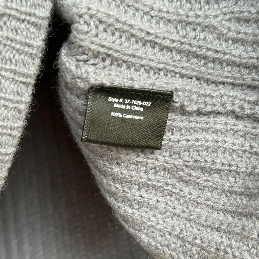 Jenni Kayne Cashmere Fisherman Sweater in Dusty Blue, Size Small - Image 7