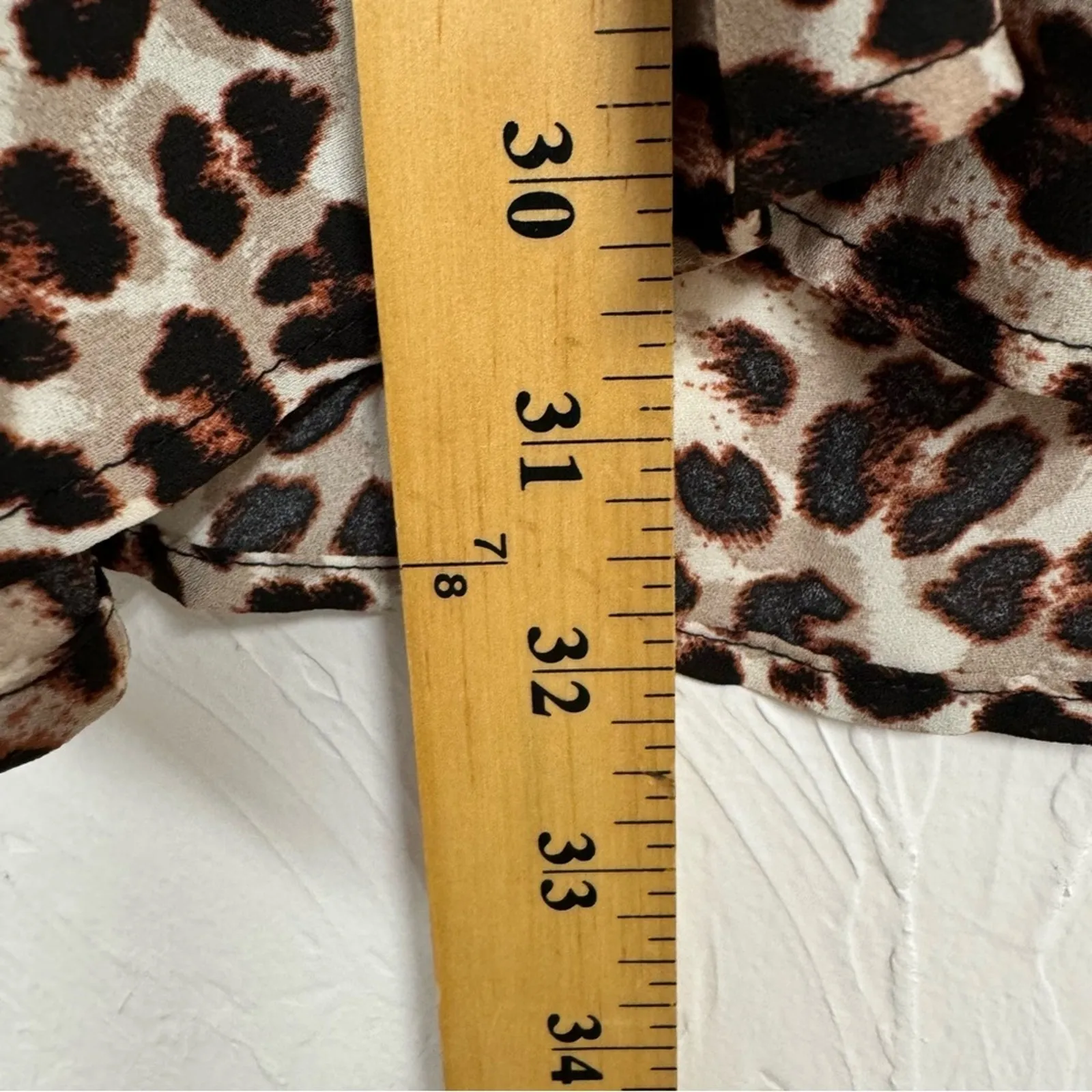 Torrid Brown Animal Print Sleeveless Blouse Womens 3X Tie Waist Buttons Fall Top - Image 9