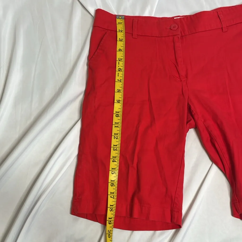 181 Per Se Bermuda Long Red Vacation Beach Shorts Size 8 - Image 4