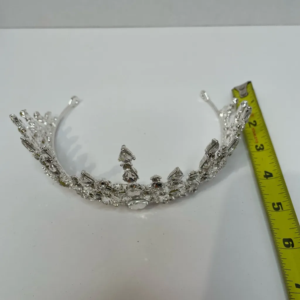 Sparkling Silver Crystal Tiara - Image 7