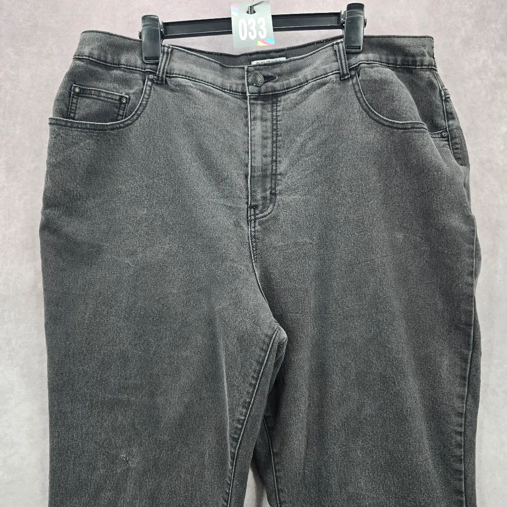 Catherine's Black Right Fit Curvy‎ Petite Wide Straight Denim Jeans 20WP - Image 3