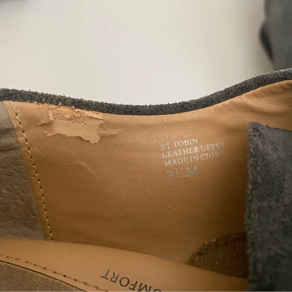 Ellen Tracy Active Gray Tobin Oxford Wedge SZ 8.5 suede booties‎ wingtip - Image 10