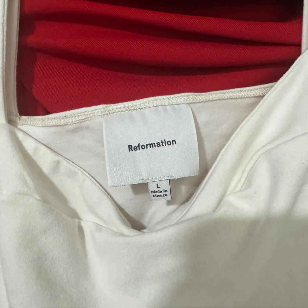 Reformation Trish Knit Top White Size L - Image 6