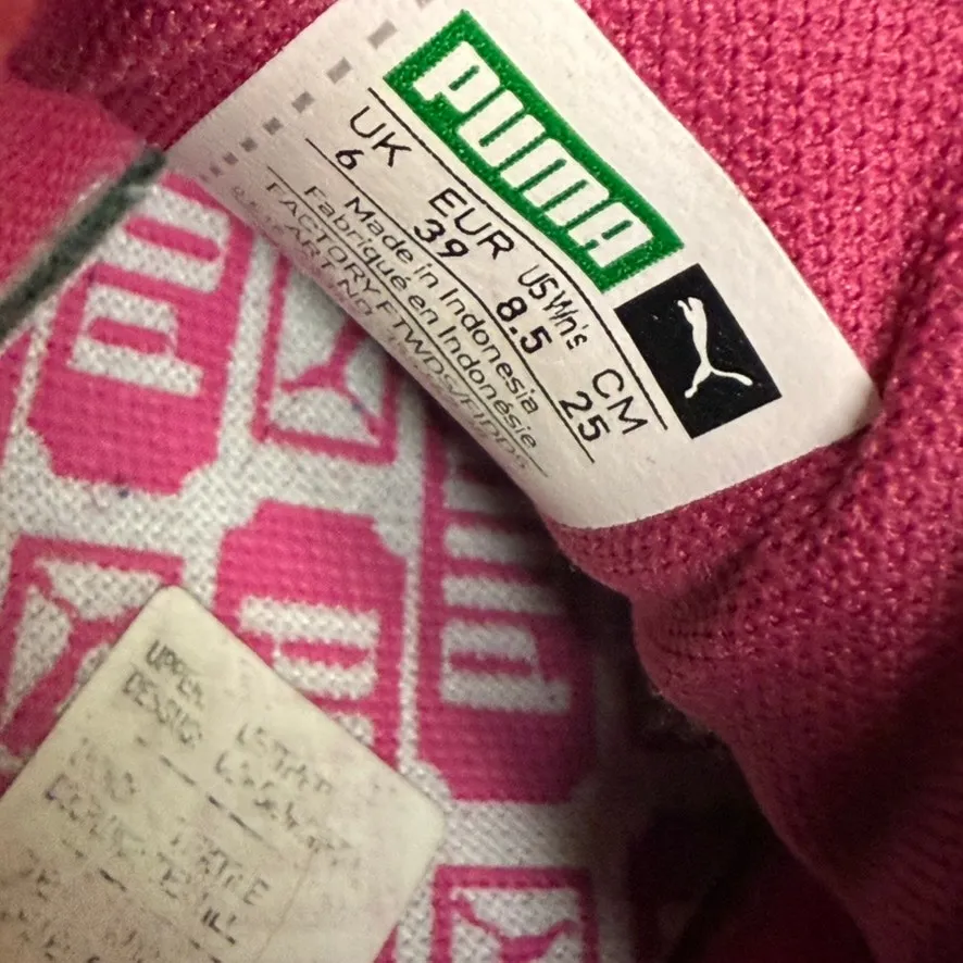 Puma Womens Suede Pink Fuchsia Purple Low Top Shoes Size‎ 8.5 355462 38 - Image 8