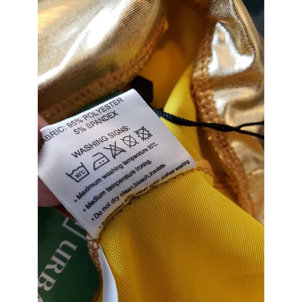 Urban Coco Women's Gold Metallic Skater Skirt Size XL Party Shiny Dance Costume - Image 9