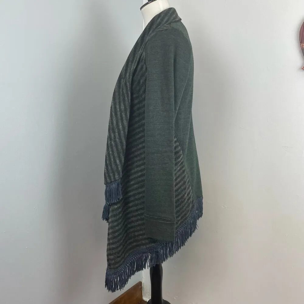 Anthropologie Saturday Sunday Elise Striped Fringe Cascading Blanket Cardigan XS - Image 9