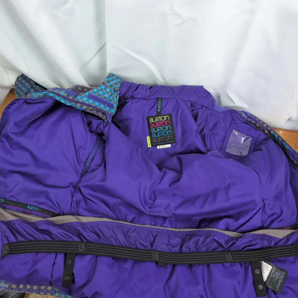 Ladies' Burton DryRide Snowboarding Winter Check Pattern Jacket Small - Image 8