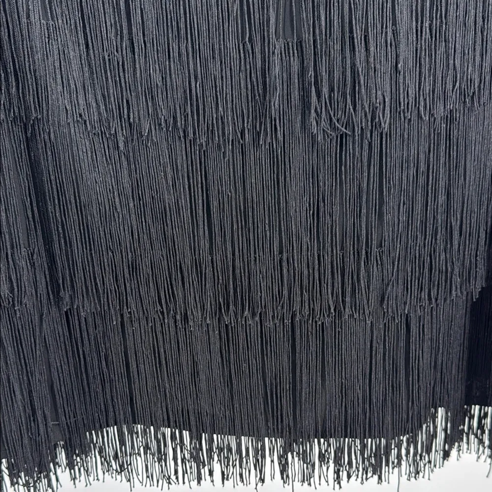 SHEIN Black Fringe Mini Skirt 4XL party concert flapper country flirty fun - Image 3