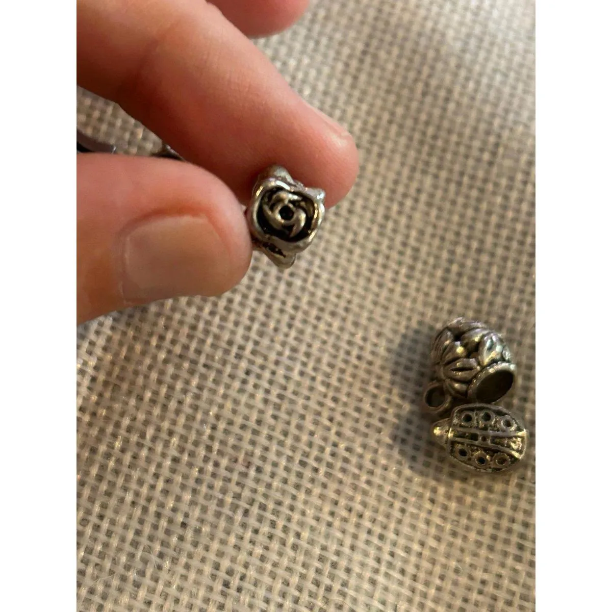 A496 charm bracket silver plated 5 pcs Gray - Image 6