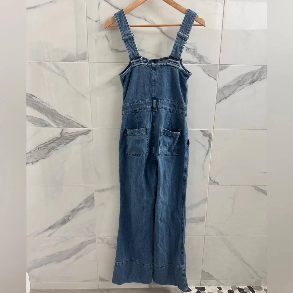 Aerie denim jean overalls blue kick flare - XS - retro styled outfit - Image 5
