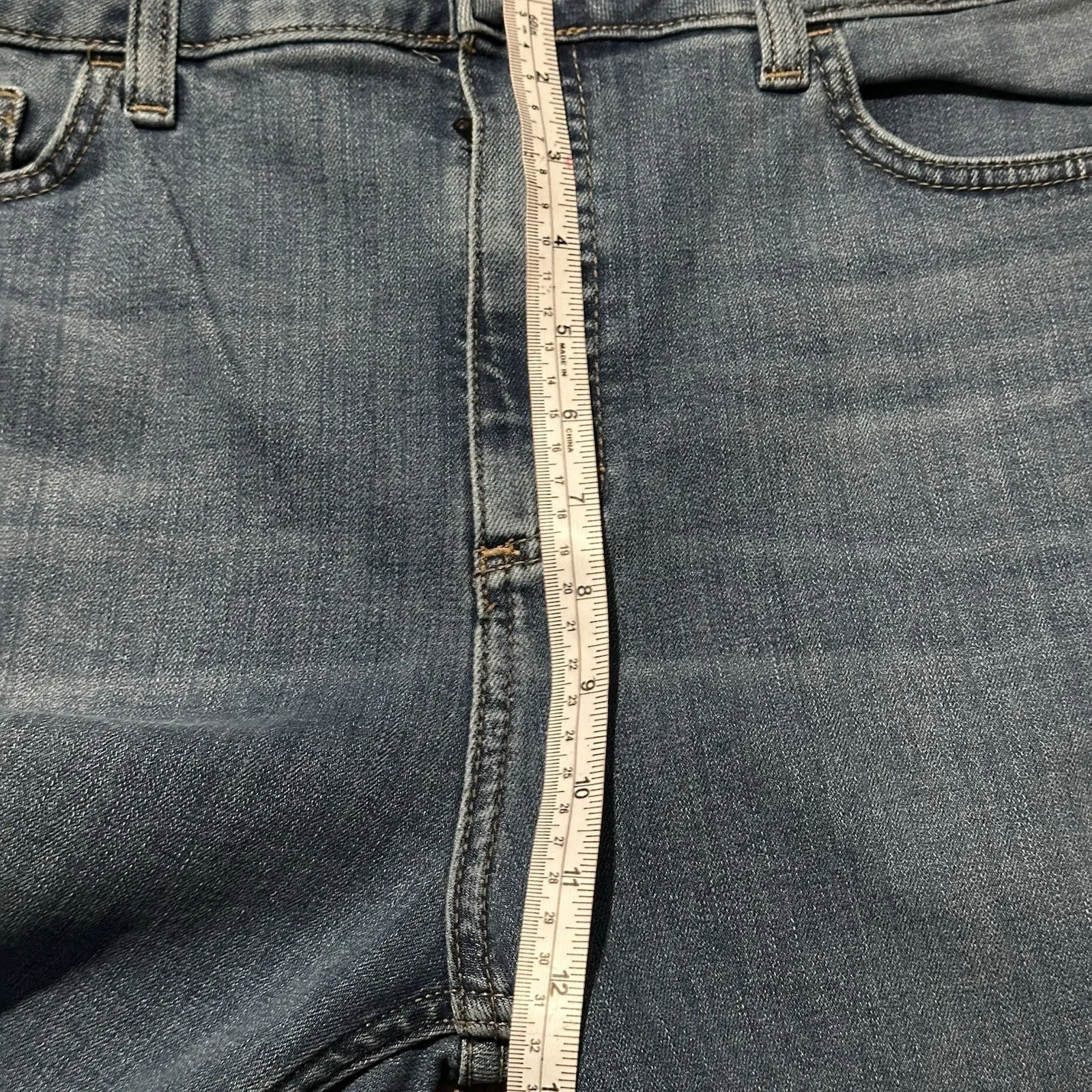 vintage lee Women's size 16 medium wash skinny straight high rise jeans pants - Image 3