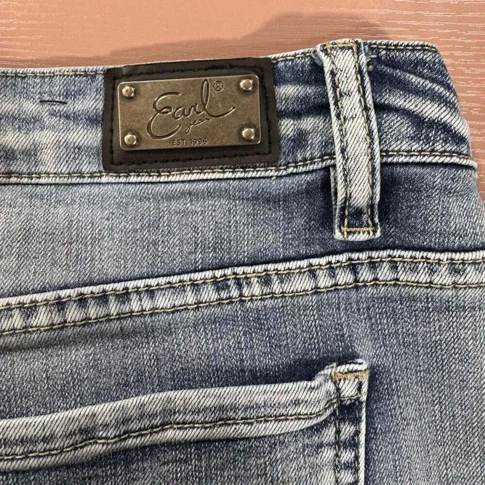 Earl Jeans Skinny Ankle Jeans Women's Size 16 Embroidered Flowers Blue - Image 7