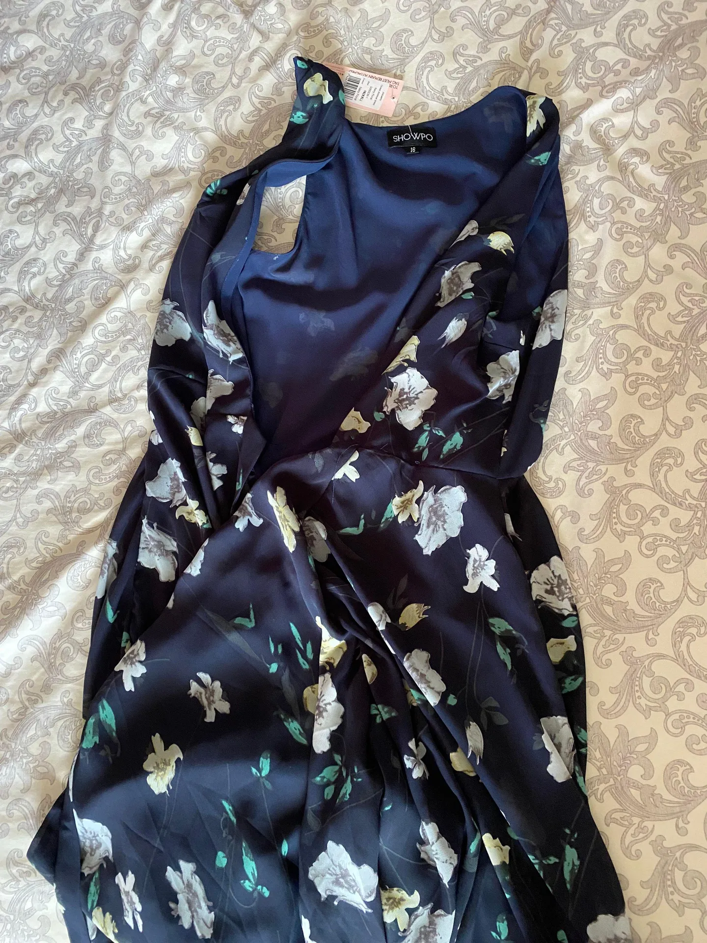 Navy Wrap Dress - Image 3