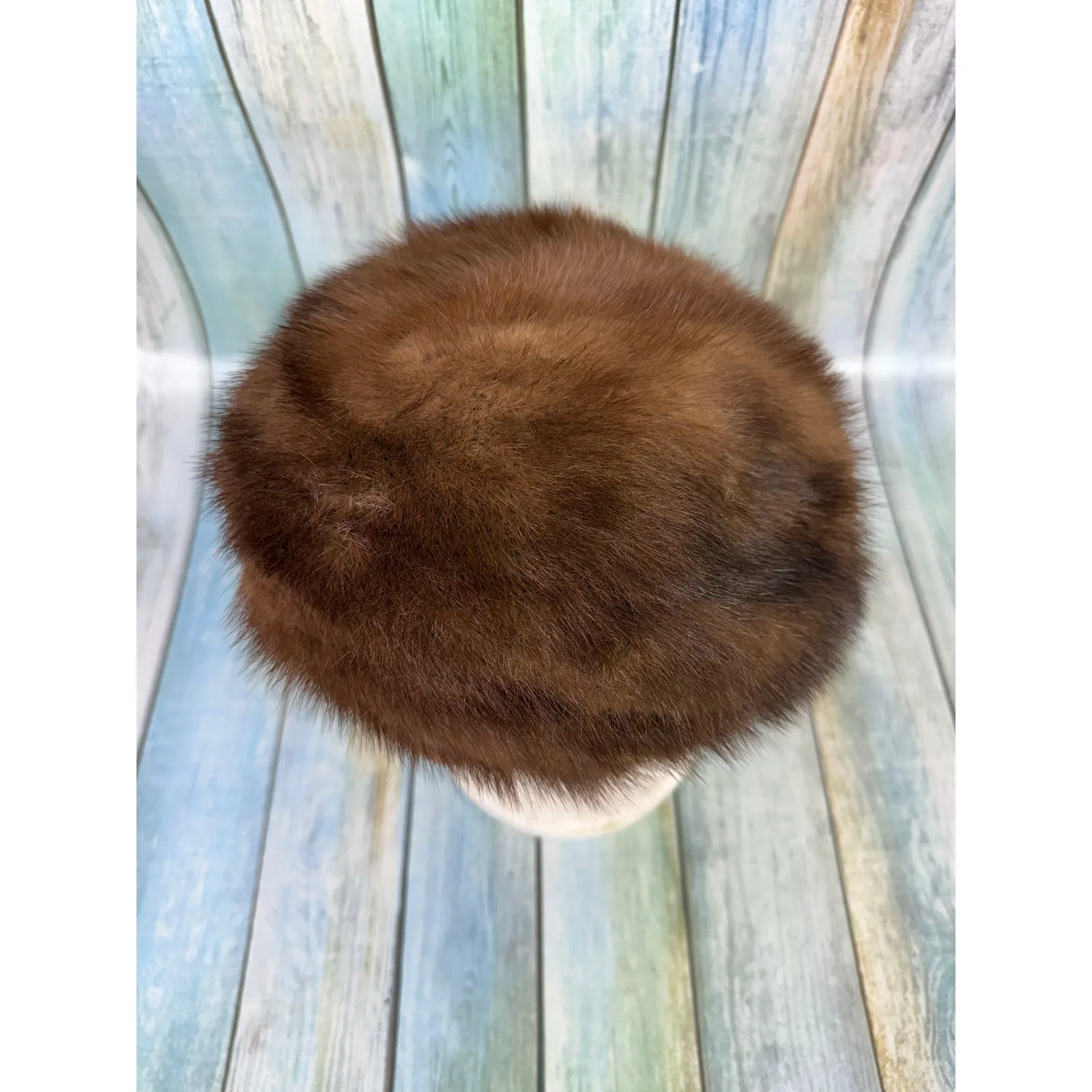 Vincent & Bill Vintage Mink Hat Beret Winter New York Brown Fur 1960 1970 - Image 2