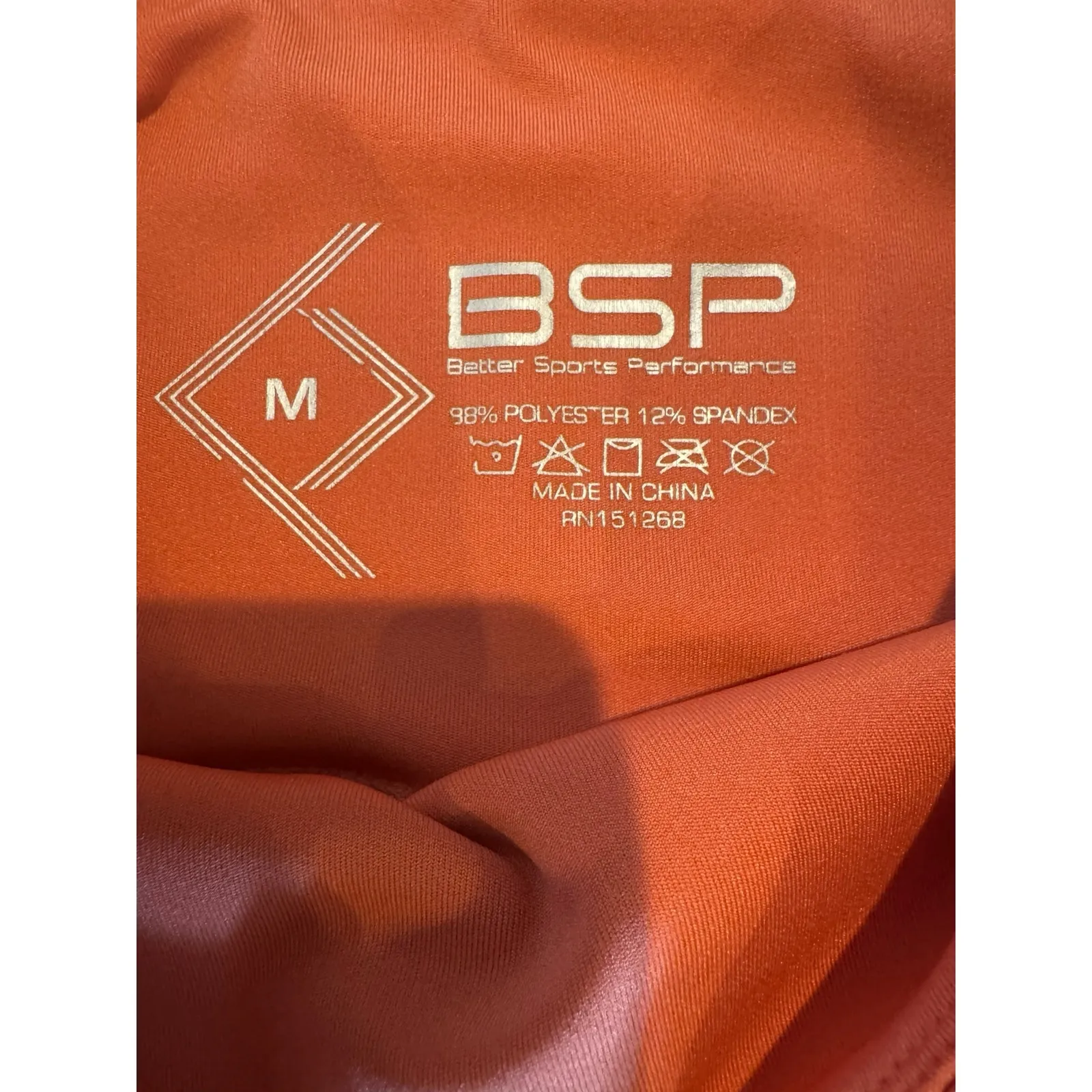 BSP Women’s Orange Cropped Leggings Medium High Waist Mesh Side Workout Pants - Image 6