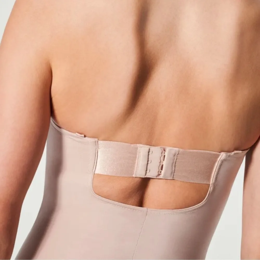 Spanx Suit Your Fancy Bodysuit Strapless Cupped Brief Convertible Tan Small - Image 3
