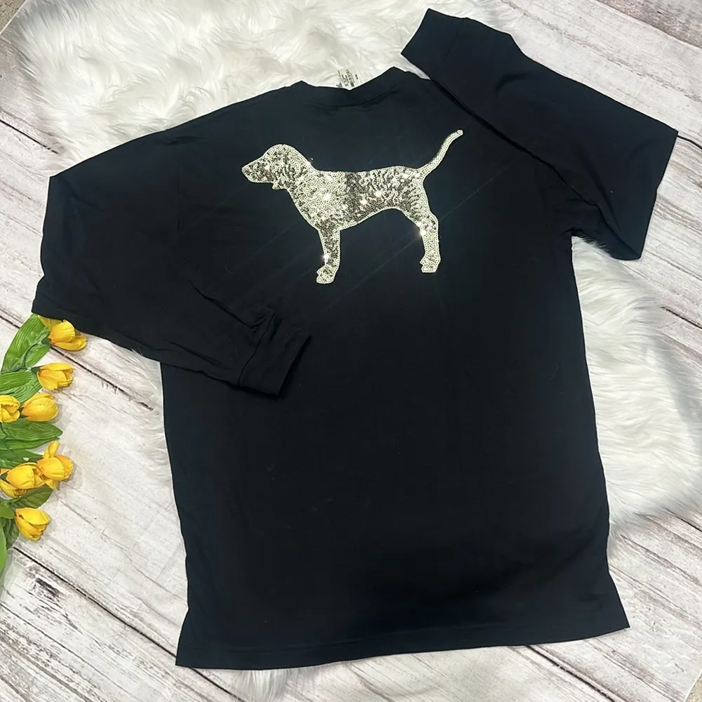 Pink Victoria's Secret Tops Pink Sequin Long Size: M - Image 7