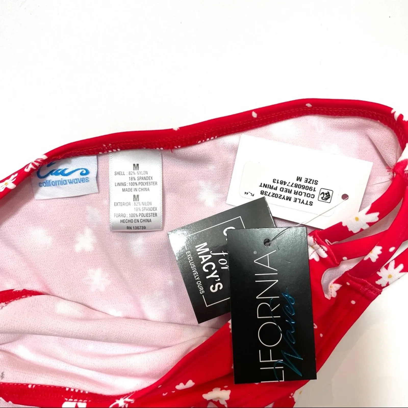 California Waves red strappy bikini swim bottom - Image 4