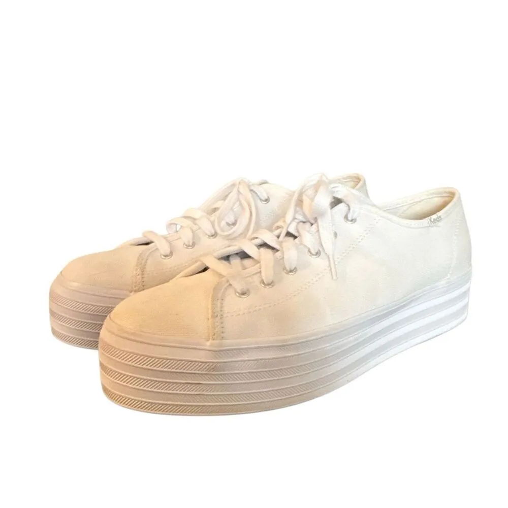 Keds trip up canvas white platform sneakers 9.5 - Image 3