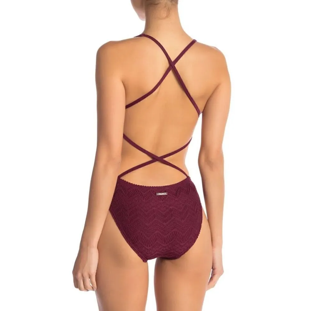 New. Vince Camuto crochet plunge neck swimsuit. Size 14 - Image 4