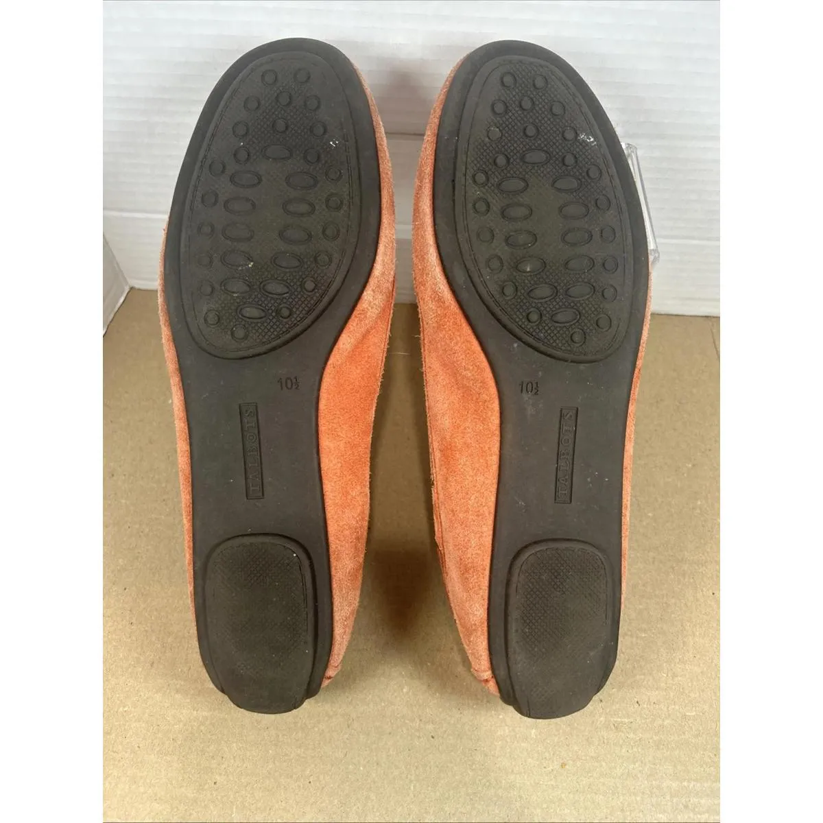 TALBOTS Shoes Women's Sz 10.5 Orange Suede Leather Loafers Tassel Slip On Flats - Image 6