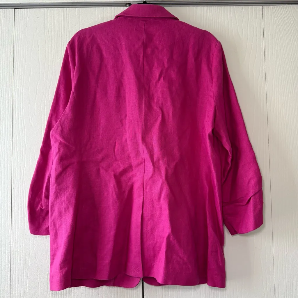 MICHAEL Michael Kors Pink Linen Blazer Jacket 16 - Image 8