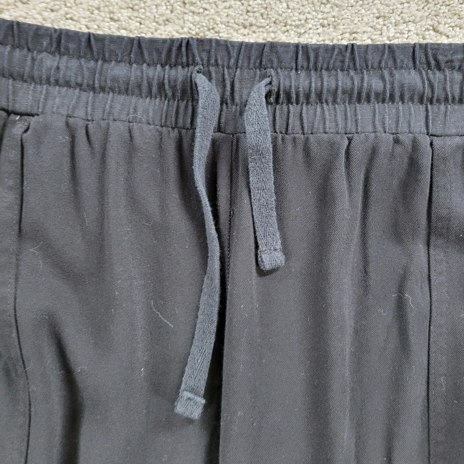 Splendid Sweatpants 2XL Black Hi Rise Drawstring‎ Tapered Leg Jogger Activewear - Image 4