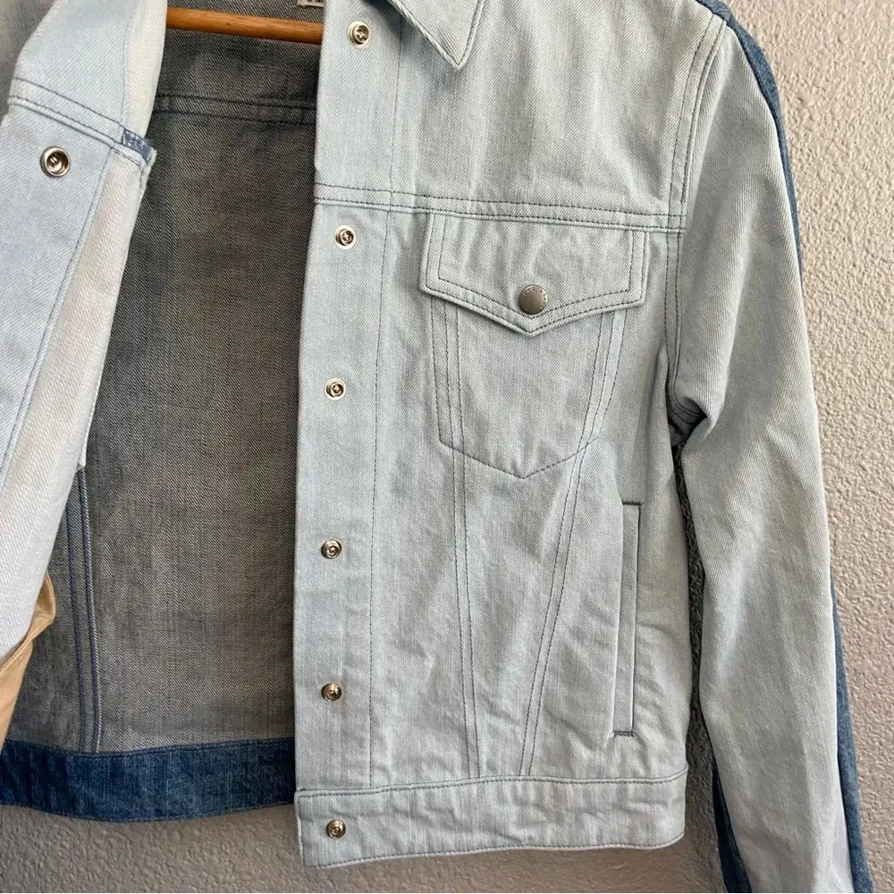 Rag and Bone  Nico Jacket Size Medium Two-Tone Denim‎ - Image 5