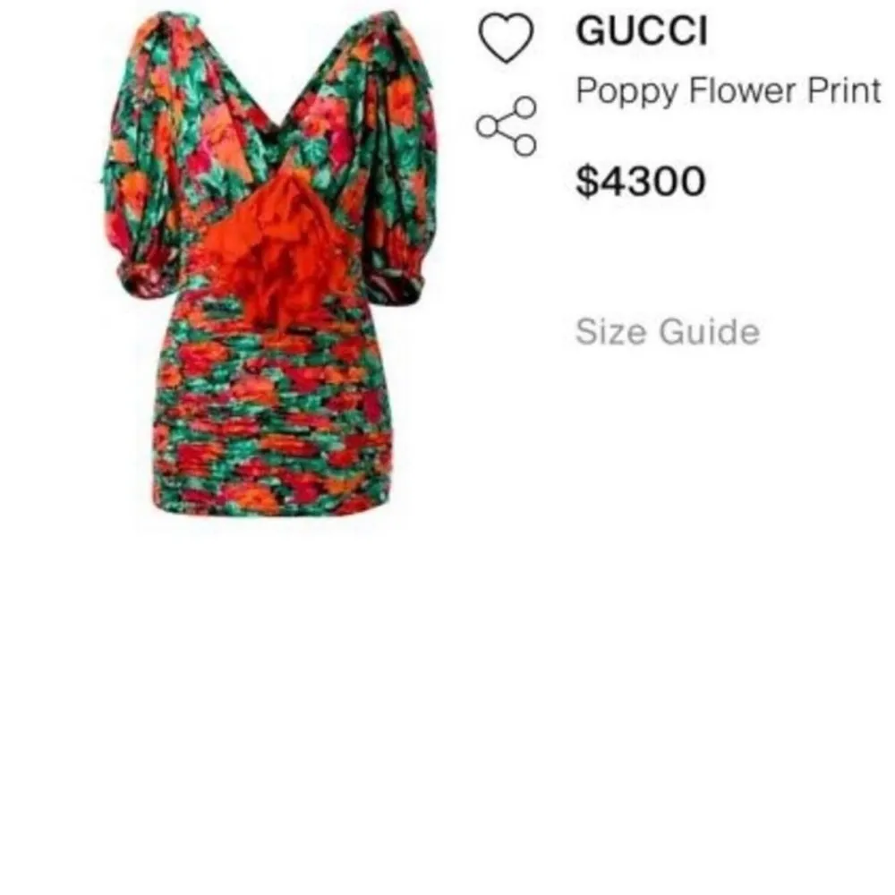 NWOT Gucci poppy floral print short dress - Image 5